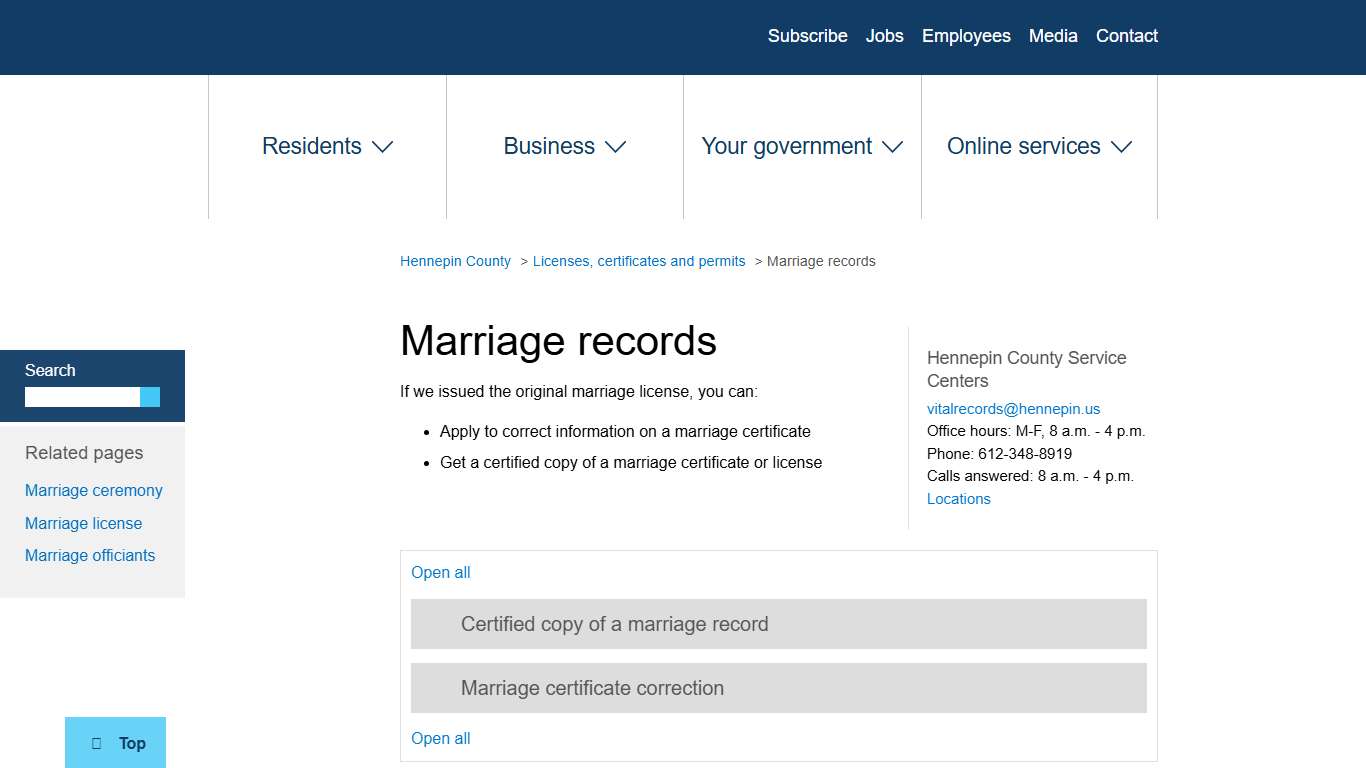 Marriage records Hennepin County